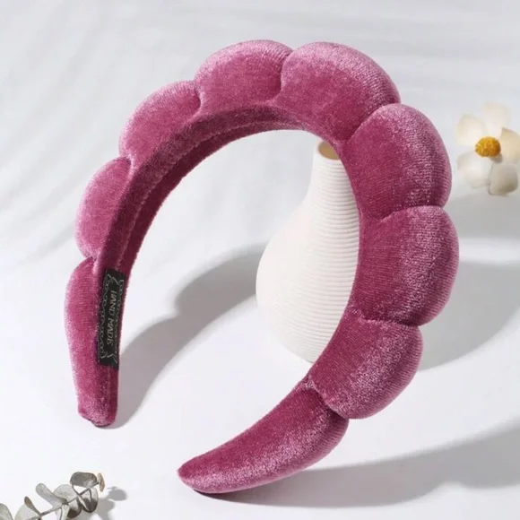 Magenta Velvet Headband - Picture 1 of 2